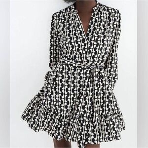 Black and White Patterned Dress